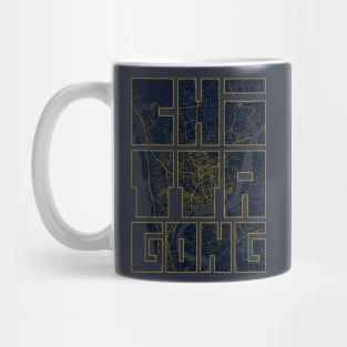 Chittagong, Bangladesh City Map Typography - Gold Art Deco Mug